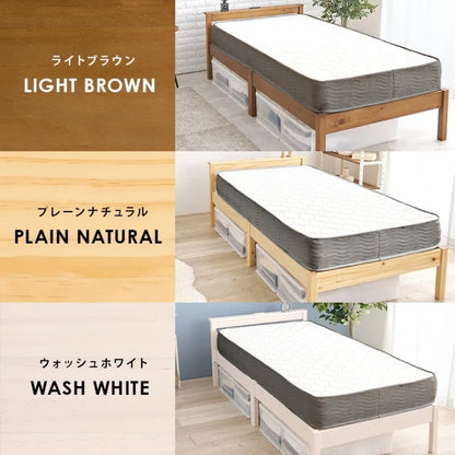 簡単組立 マットレス付きシングルベッド MB-5150S3301 幅100cm 奥行き207.5cm 高さ65cm 床面高さ36cm