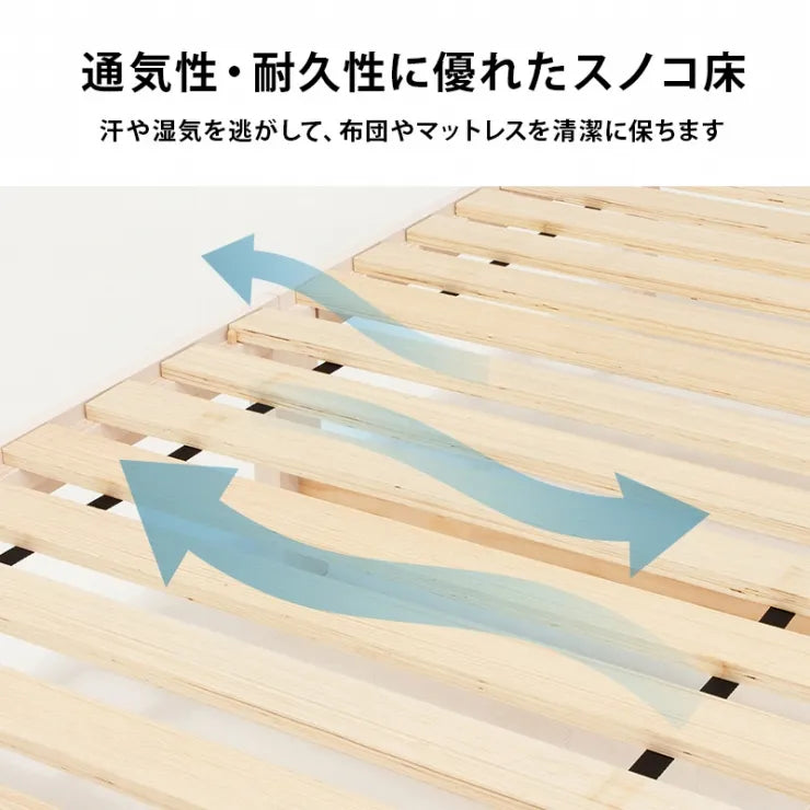 簡単組立 マットレス付きシングルベッド MB-5150S3301HS 幅100cm 奥行き207.5cm 高さ65cm 床面高さ36cm