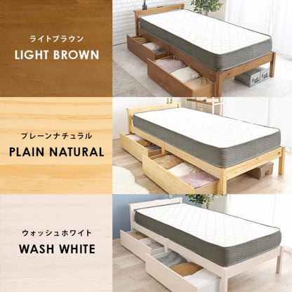 簡単組立 マットレス付きシングルベッド MB-5150S3301HS 幅100cm 奥行き207.5cm 高さ65cm 床面高さ36cm