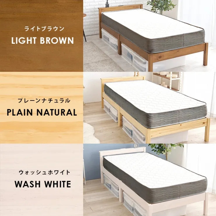 簡単組立 マットレス付きシングルベッド MB-5150S3302 幅100cm 奥行き207.5cm 高さ65cm 床面高さ36cm