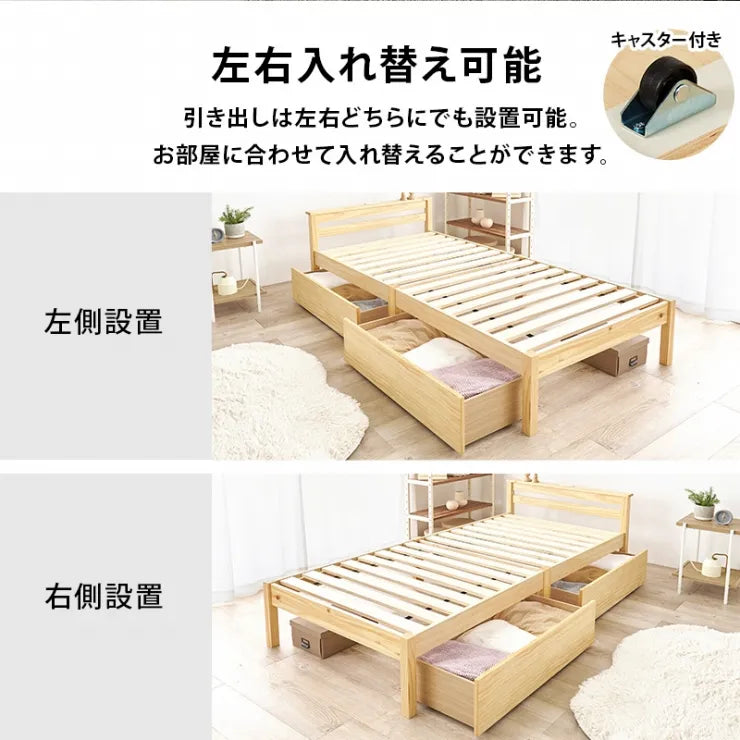 簡単組立 マットレス付きシングルベッド MB-5150S3302HS 幅100cm 奥行き207.5cm 高さ65cm 床面高さ36cm