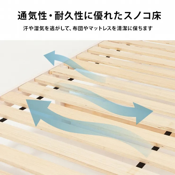 簡単組立 マットレス付きセミダブルベッド MB-5150SD3301 幅123cm 奥行き207.5cm 高さ61.5cm 床面高さ36cm