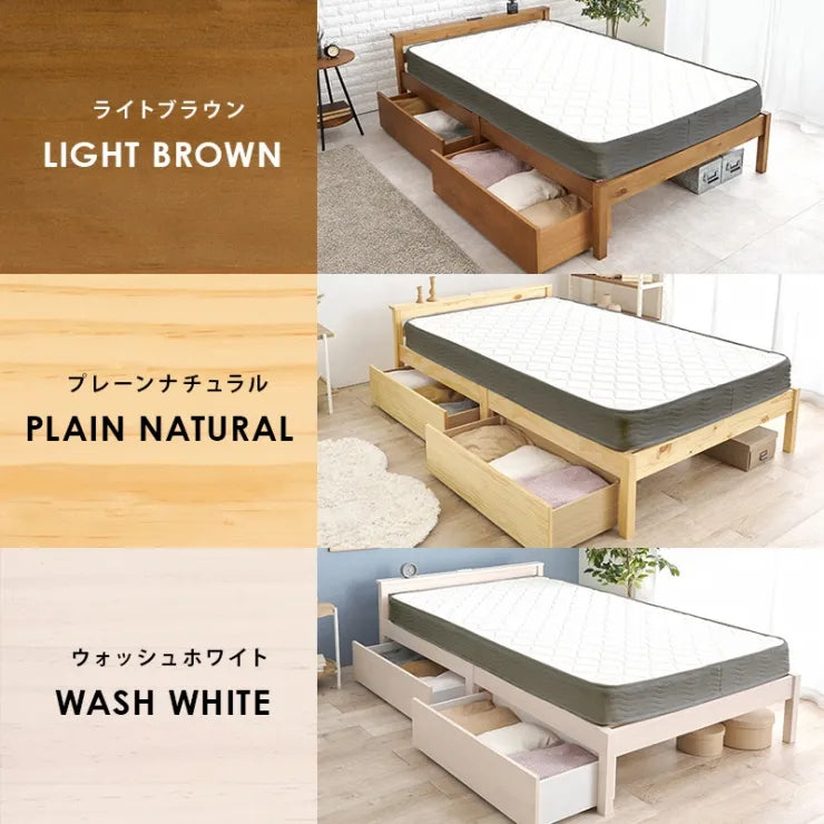 簡単組立 マットレス付きセミダブルベッド MB-5150SD3301HS 幅123cm 奥行き207.5cm 高さ61.5cm 床面高さ36cm