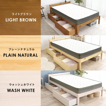 簡単組立 マットレス付きセミダブルベッド MB-5150SD3302HS 幅123cm 奥行き207.5cm 高さ61.5cm 床面高さ36cm
