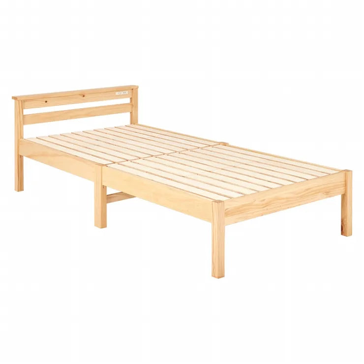 簡単組立 マットレス付き宮棚付きシングルベッド MB-5151S3302 幅100cm 奥行き207.5cm 高さ65cm 床面高さ36cm