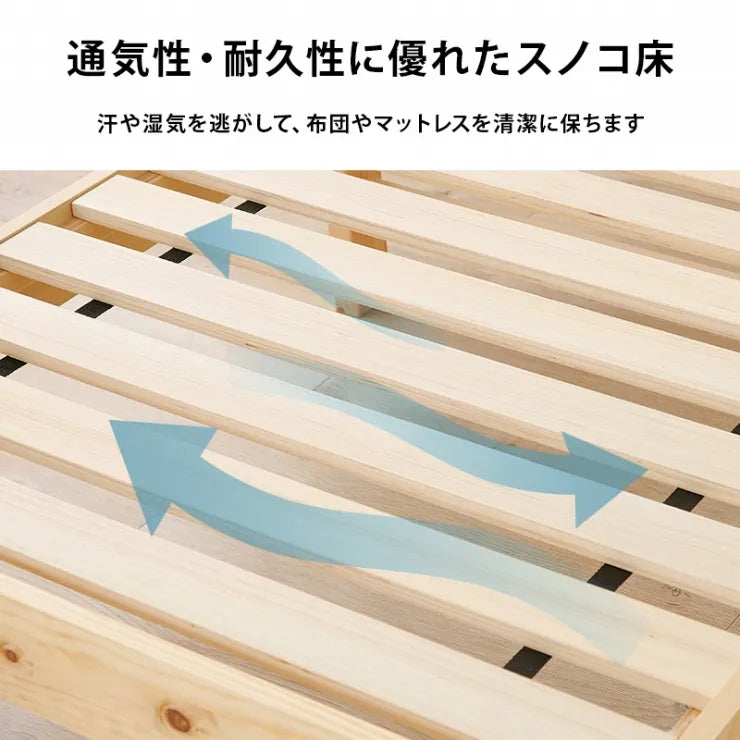 簡単組立 マットレス付きシングルベッド MB-5155S3302 幅99.5cm 奥行き204cm 高さ60cm 床面高さ36cm