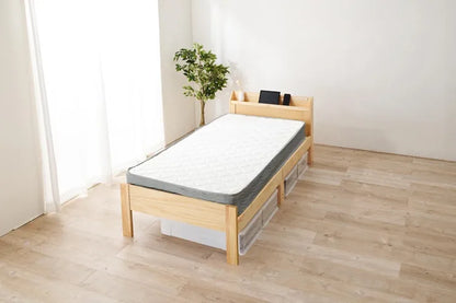 マットレス付きシングルベッド MB-5164S3302 幅97.5cm 奥行き211.5cm 高さ72cm 床面高さ31～41cm