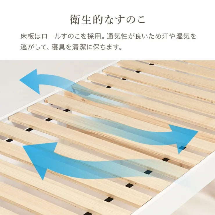 簡単組立 マットレス付きシングルベッド MB-5198S3301 幅98.5cm 奥行き209cm 高さ70cm 床面高さ31cm