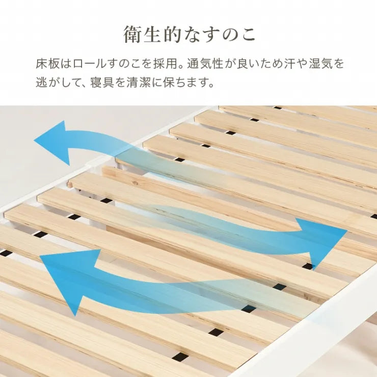 簡単組立 マットレス付きシングルベッド MB-5198S3301HS 幅98.5cm 奥行き209cm 高さ70cm 床面高さ31cm
