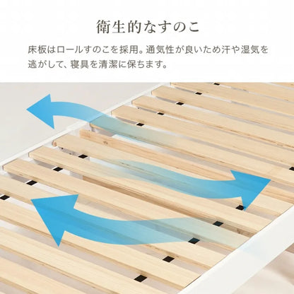 簡単組立 マットレス付きシングルベッド MB-5198S3301HS 幅98.5cm 奥行き209cm 高さ70cm 床面高さ31cm