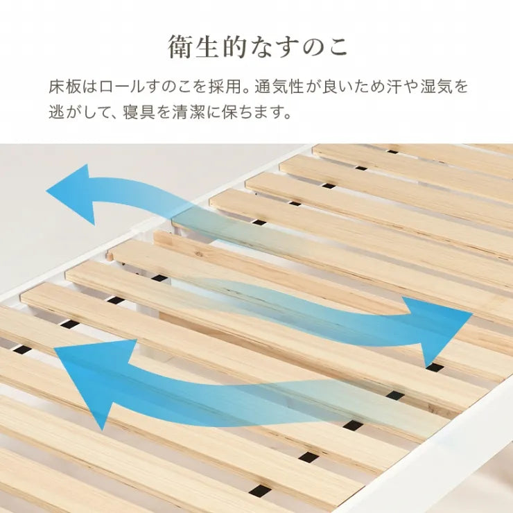 簡単組立 マットレス付きシングルベッド MB-5198S3302 幅98.5cm 奥行き209cm 高さ70cm 床面高さ31cm