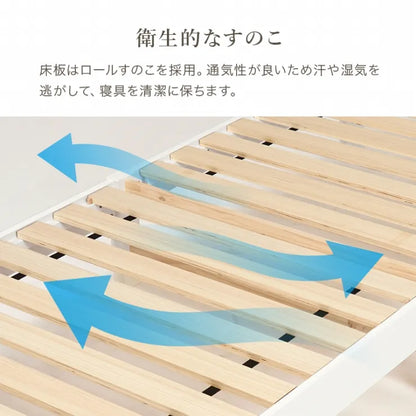 簡単組立 マットレス付きシングルベッド MB-5198S3302HS 幅98.5cm 奥行き209cm 高さ70cm 床面高さ31cm