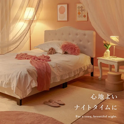 セミダブルファブリックベッド MB-5390SD 幅132cm 奥行き206cm 高さ103～113cm 床面高さ23cm