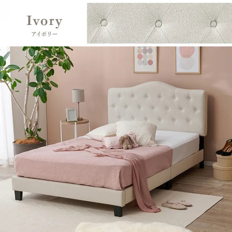 マットレス付きセミダブルファブリックベッド MB-5390SD3302 幅132cm 奥行き206cm 高さ103～113cm 床面高さ23cm