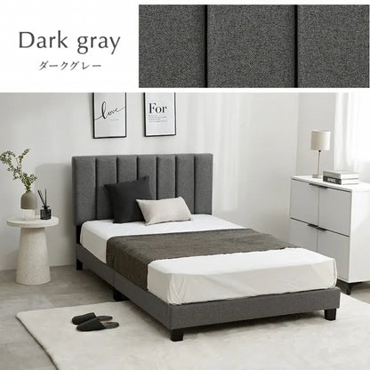 マットレス付き セミダブルファブリックベッド MB-5391SD3302 幅129cm 奥行き206cm 高さ98～108cm 床面高さ23cm