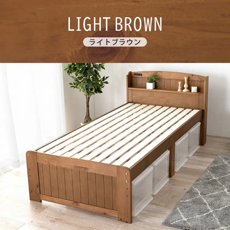 マットレス付きシングルベッド MB-5915S3302 幅102cm 奥行き211cm 高さ82cm 床面高さ31～43cm