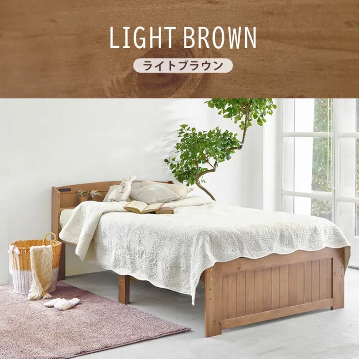 マットレス付きセミダブルベッド MB-5915SD3301 幅125cm 奥行き211cm 高さ82cm 床面高さ31～43cm