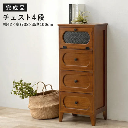 チェスト MCH-5184BR 幅42cm 奥行き32cm 高さ100cm