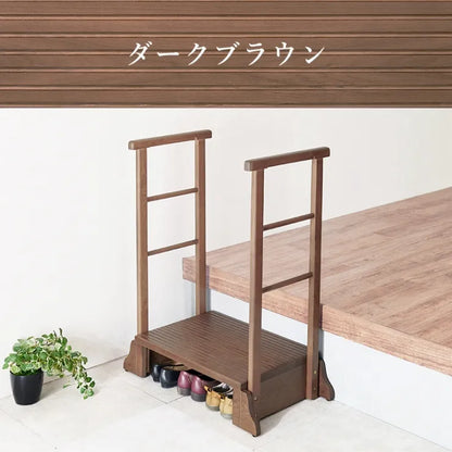 手すり付き 玄関踏み台 MFD-6908 幅74cm 奥行き40cm 高さ96cm 踏み台高さ17cm