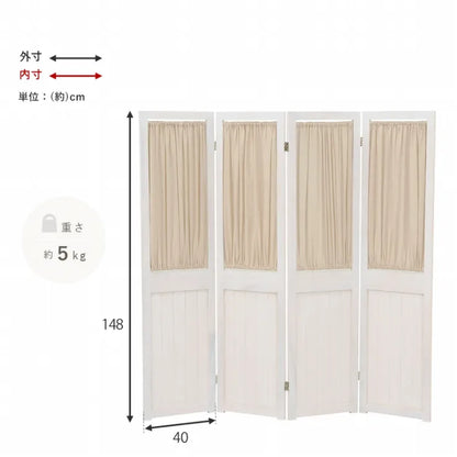 4連 パーテーション MS-5414AW 幅40cm 高さ148cm