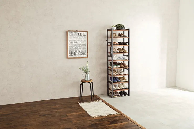 Folding leg table MT-6866 Width 105cm Depth 55cm Height 32(7)cm Folding center table Natural Brown Wooden table Solid Iron Retro Cafe table Wood table Modern Scandinavian Stylish Cute Industrial