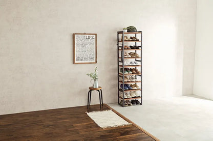 Folding leg table MT-6866 Width 105cm Depth 55cm Height 32(7)cm Folding center table Natural Brown Wooden table Solid Iron Retro Cafe table Wood table Modern Scandinavian Stylish Cute Industrial