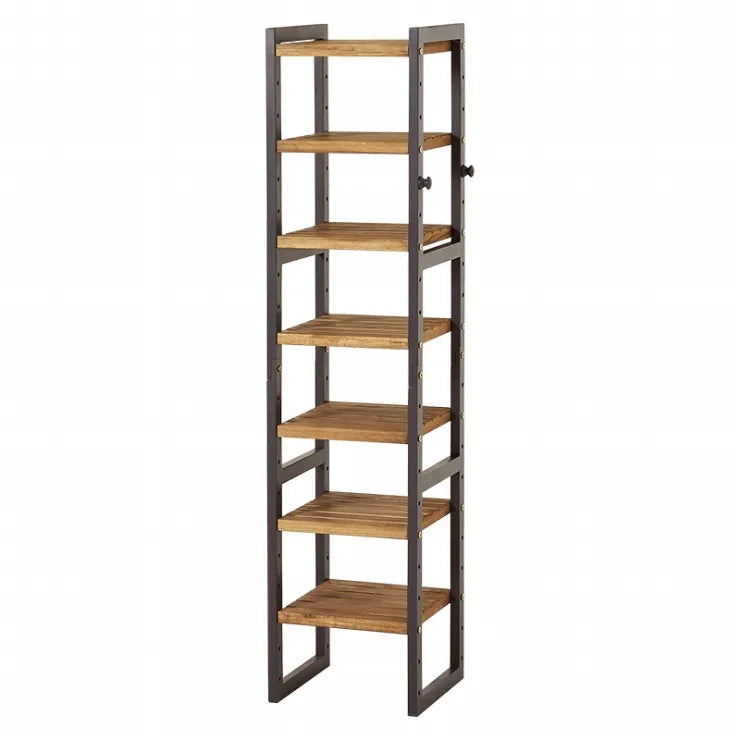 Folding leg table MT-6866 Width 105cm Depth 55cm Height 32(7)cm Folding center table Natural Brown Wooden table Solid Iron Retro Cafe table Wood table Modern Scandinavian Stylish Cute Industrial