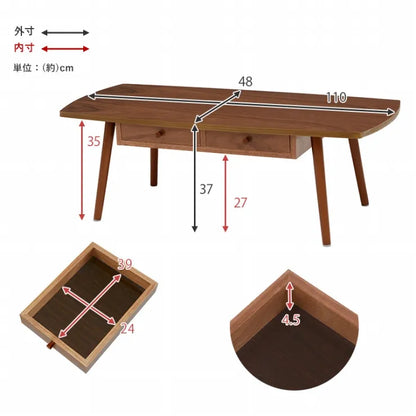 Folding leg table MT-6866 Width 105cm Depth 55cm Height 32(7)cm Folding center table Natural Brown Wooden table Solid Iron Retro Cafe table Wood table Modern Scandinavian Stylish Cute Industrial