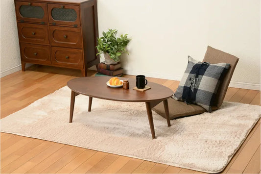 Folding leg table MT-6866 Width 105cm Depth 55cm Height 32(7)cm Folding center table Natural Brown Wooden table Solid Iron Retro Cafe table Wood table Modern Scandinavian Stylish Cute Industrial