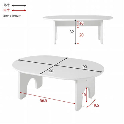 テーブル MT-6928 幅90cm 奥行き60cm 高さ32cm