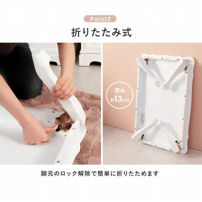 折れ脚テーブル MT-7030 幅80cm 奥行き55cm 高さ33.5cm