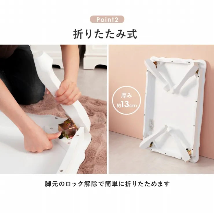 折れ脚テーブル MT-7031 幅100cm 奥行き60cm 高さ33.5cm