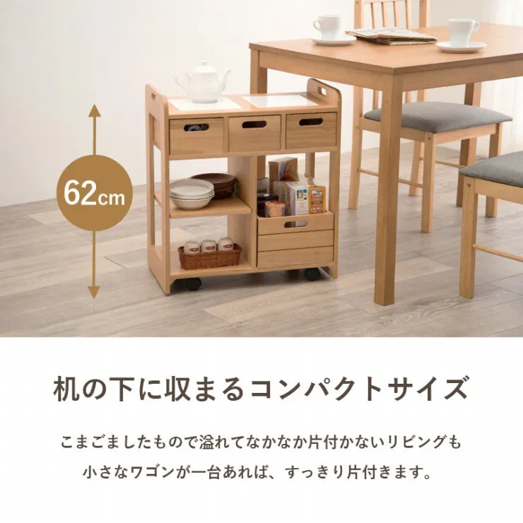 キッチンワゴン MUD-6410 幅56cm 奥行き30cm 高さ62cm