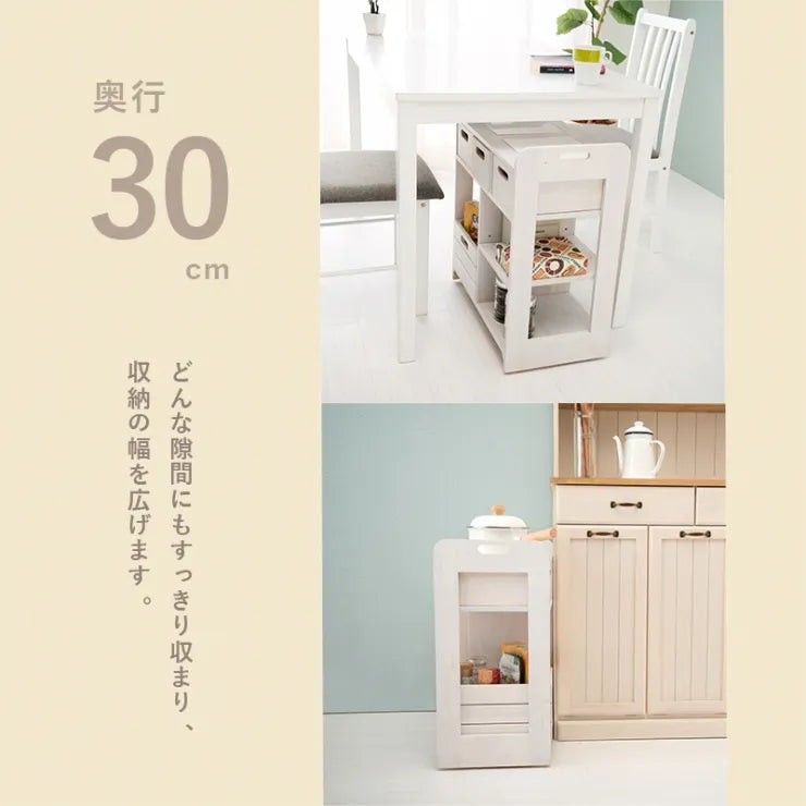 キッチンワゴン MUD-6410 幅56cm 奥行き30cm 高さ62cm