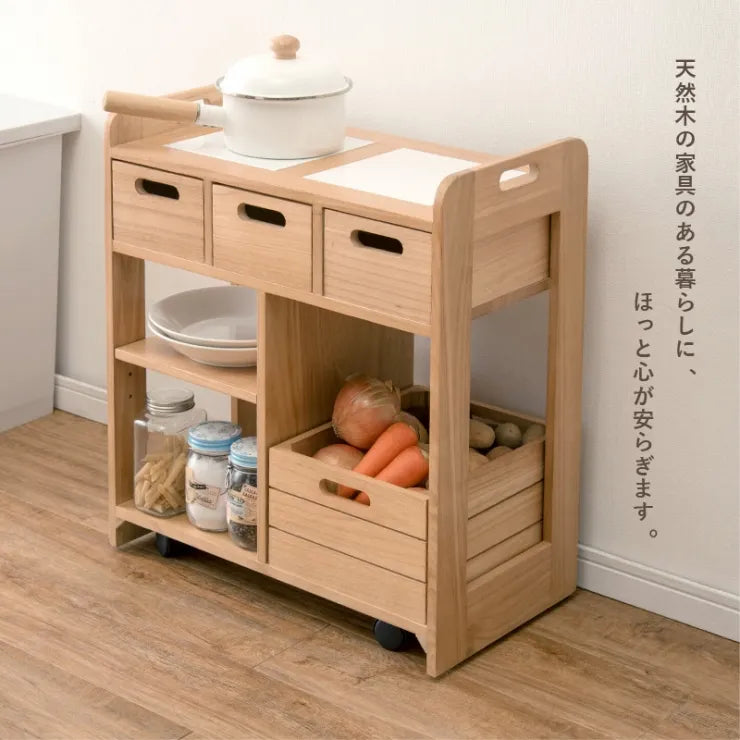キッチンワゴン MUD-6410 幅56cm 奥行き30cm 高さ62cm