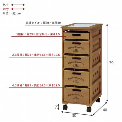 ストッカー MUD-6605 幅30cm 奥行40cm 高さ79cm