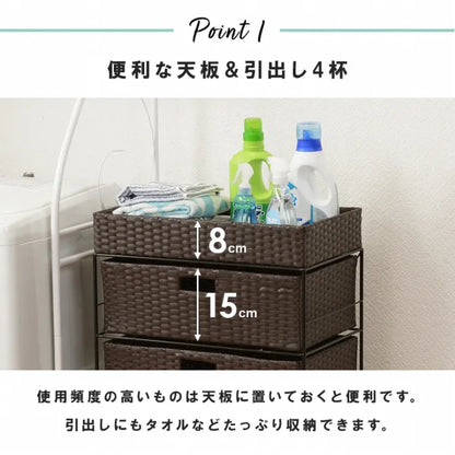 ランドリーラック RAN-2412 幅50.5cm 奥行30.5cm 高さ85cm