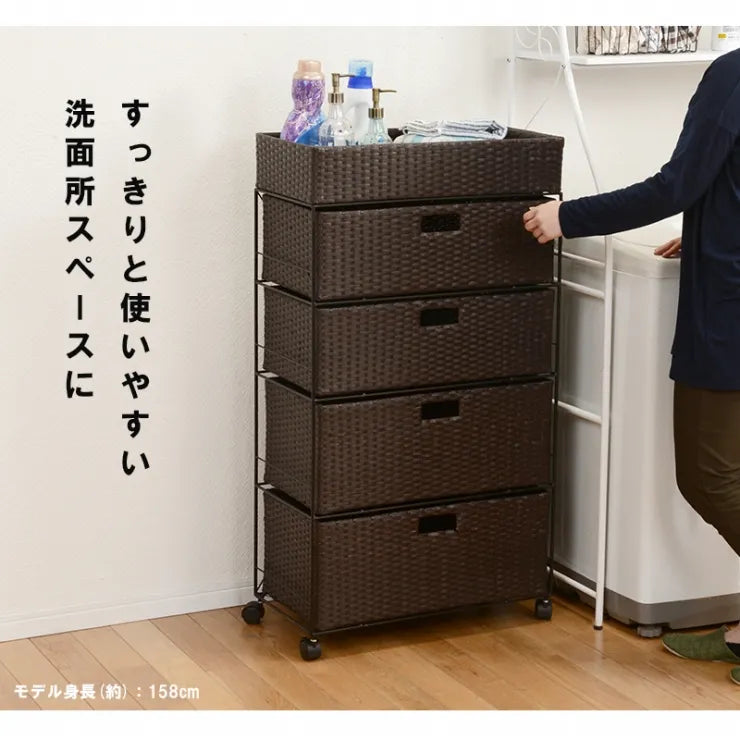 ランドリーラック ハイタイプ 4段 RAN-2416 3色 幅60.5cm