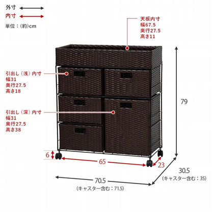 ランドリーラック RAN-2417 幅70.5cm 奥行30.5cm 高さ79cm