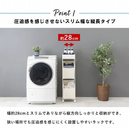 ランドリーラック RAN-2425 幅28cm 奥行き45cm 高さ103cm