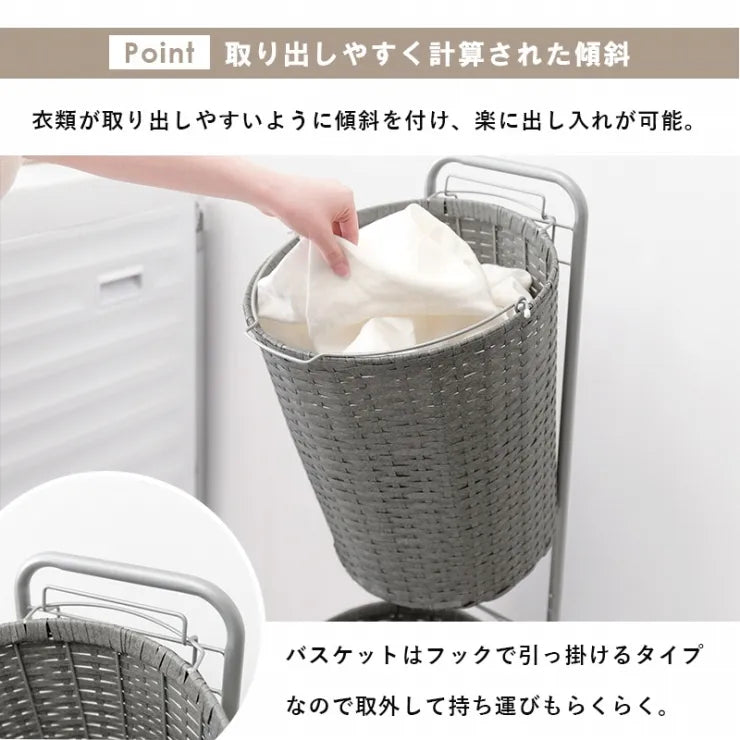 ランドリーラック RAN-2431 幅36.5cm 奥行37cm 高さ109cm