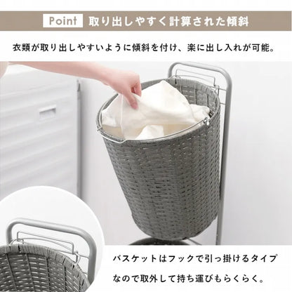 ランドリーラック RAN-2431 幅36.5cm 奥行37cm 高さ109cm