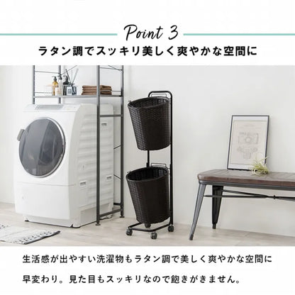 ランドリーラック RAN-2431 幅36.5cm 奥行37cm 高さ109cm