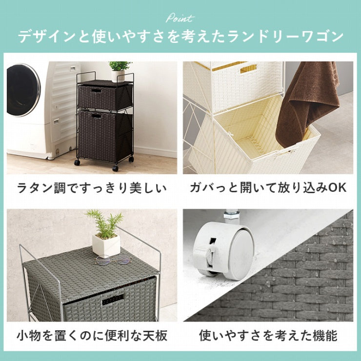 ランドリーラック RAN-2457 幅40cm 奥行き35cm 高さ80cm