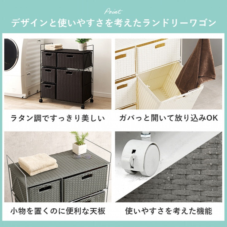 ランドリーラック RAN-2458 幅65cm 奥行き35cm 高さ80cm