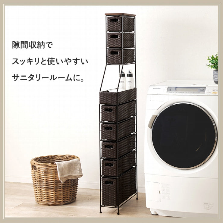 ランドリーチェスト RAN-2459 幅15cm 奥行き45cm 高さ154cm