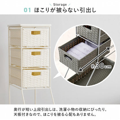 ランドリーチェスト RAN-2460 幅20cm 奥行き45cm 高さ154cm