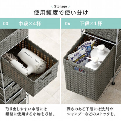 ランドリーチェスト RAN-2460 幅20cm 奥行き45cm 高さ154cm