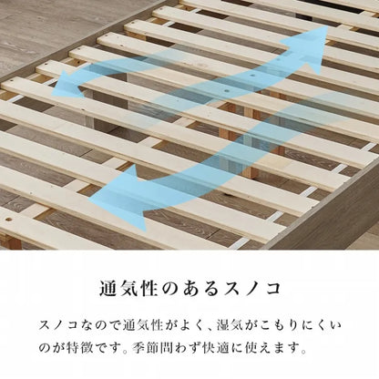 マットレス付きシングルベッド RB-17173301S 幅106cm 奥行き209cm 高さ81cm 床面高さ29cm