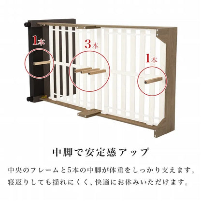 マットレス付きシングルベッド RB-17173301S 幅106cm 奥行き209cm 高さ81cm 床面高さ29cm